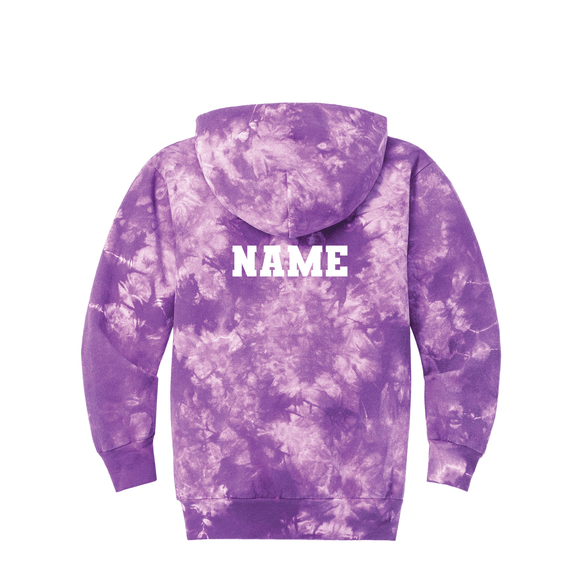 Killingworth Elementary - Purple Youth Crystal Tie-Dye Pullover Hoodie (Personalized)