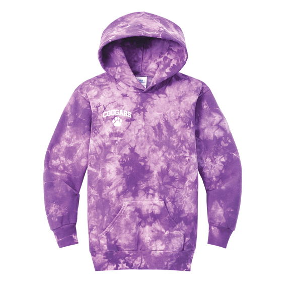 Killingworth Elementary - Purple Youth Crystal Tie-Dye Pullover Hoodie (Personalized)