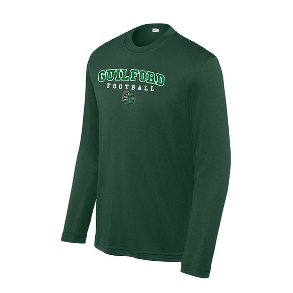 Guilford Football - Forest Green Youth Long Sleeve PosiCharge® Competitor™ Tee (Personalized)