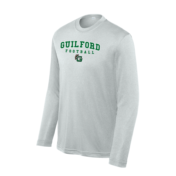 Guilford Football - Grey Youth Long Sleeve PosiCharge® Competitor™ Tee (Personalized)