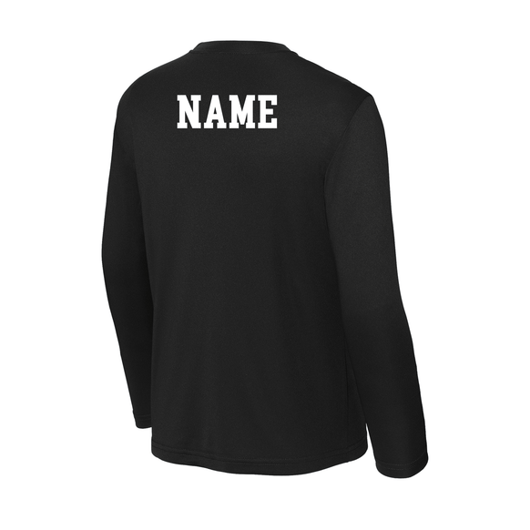 Guilford Football - Black Youth Long Sleeve PosiCharge® Competitor™ Tee (Personalized)