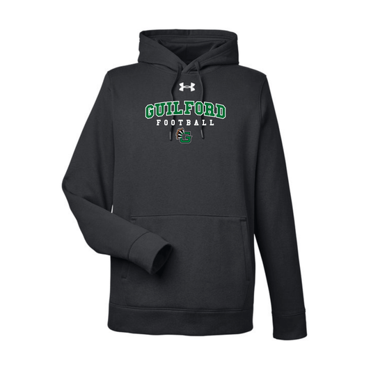 Guilford Football - Black Men's Hustle Pullover Hooded Sweatshirt