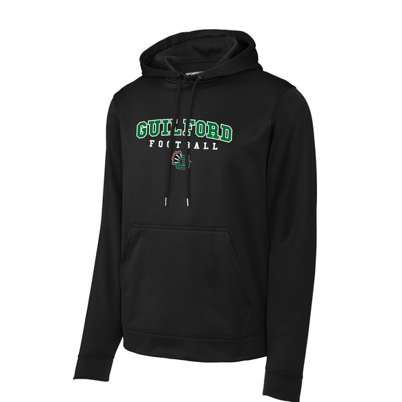 Guilford Football - Black Men's Sport-Wick® Fleece Hooded Pullover