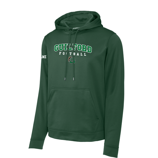 Guilford Football - Forest Green Men's Sport-Wick® Fleece Hooded Pullover (Personalized)