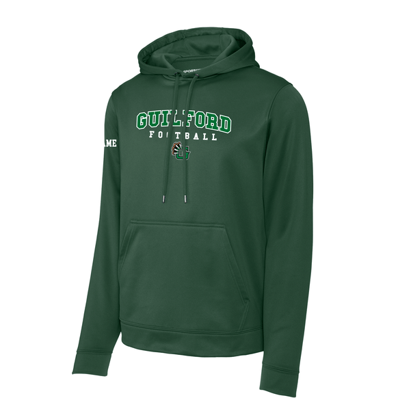 Guilford Football - Forest Green Men's Sport-Wick® Fleece Hooded Pullover (Personalized)