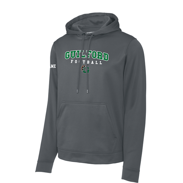 Guilford Football - Grey Men's Sport-Wick® Fleece Hooded Pullover (Personalized)