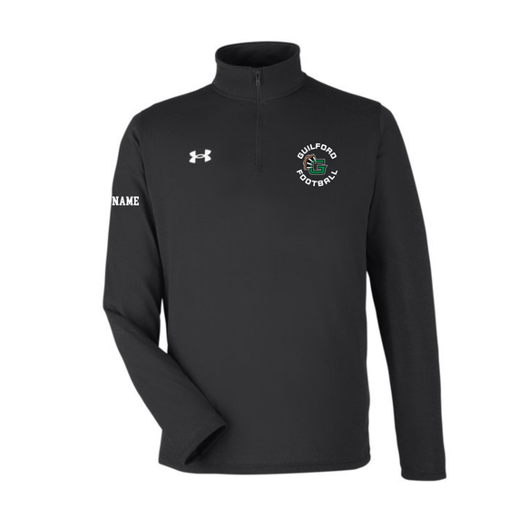 Guilford Football - Black Men's Team Tech Quarter-Zip (Personalized)