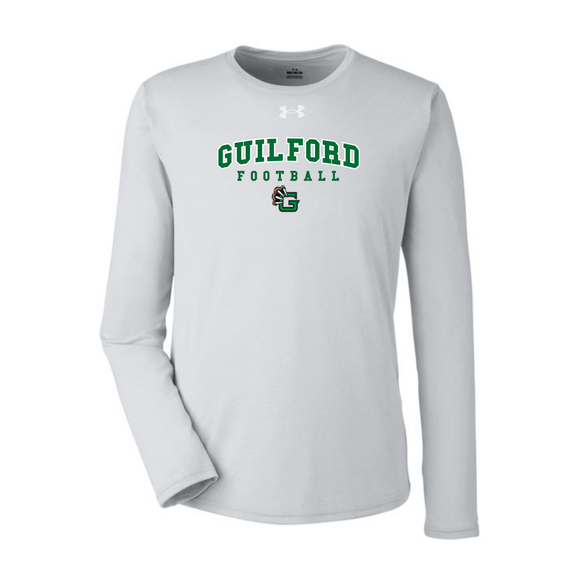 Guilford Football - Grey Men's Team Tech Long-Sleeve T-Shirt (Personalized)