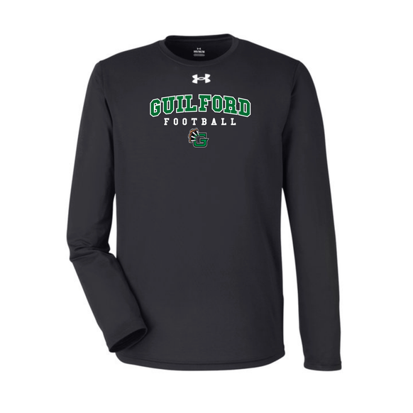 Guilford Football - Black Men's Team Tech Long-Sleeve T-Shirt (Personalized)