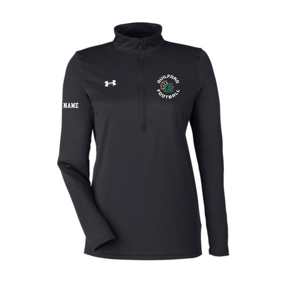 Guilford Football - Black Ladies' Team Tech Half-Zip (Personalized)