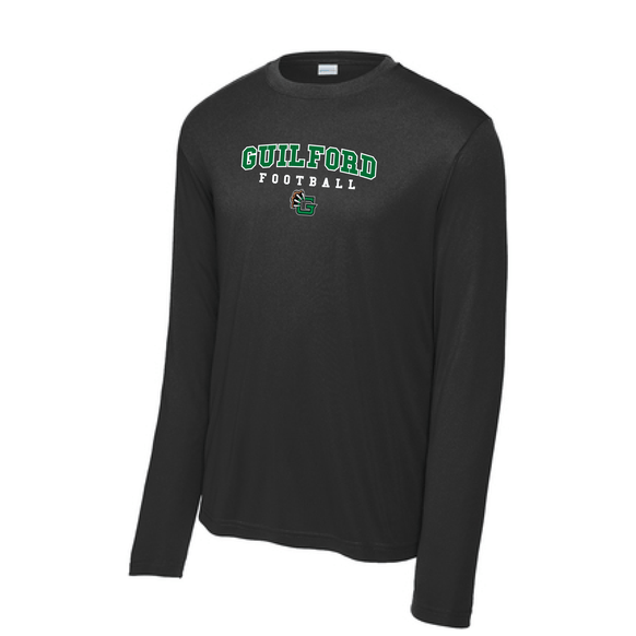 Guilford Football - Black Men's Long Sleeve PosiCharge® Competitor™ Tee (Personalized)