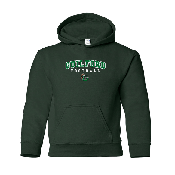 Guilford Football - Forest Green Heavy Blend™ Youth Hooded Sweatshirt