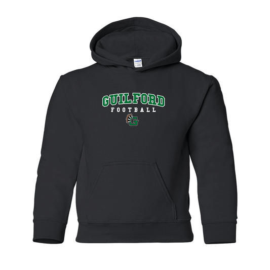 Guilford Football - Black Heavy Blend™ Youth Hooded Sweatshirt
