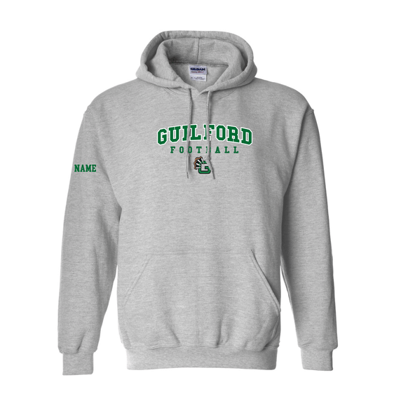 Guilford Football - Grey Men's Heavy Blend™ Hooded Sweatshirt (Personalized)