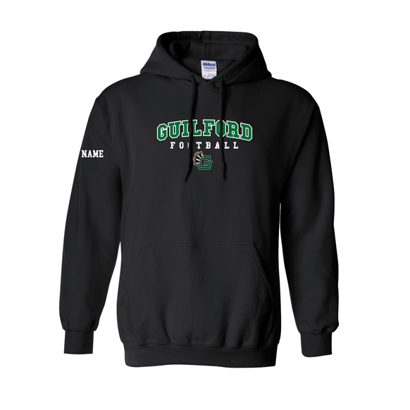 Guilford Football - Black Men's Heavy Blend™ Hooded Sweatshirt (Personalized)