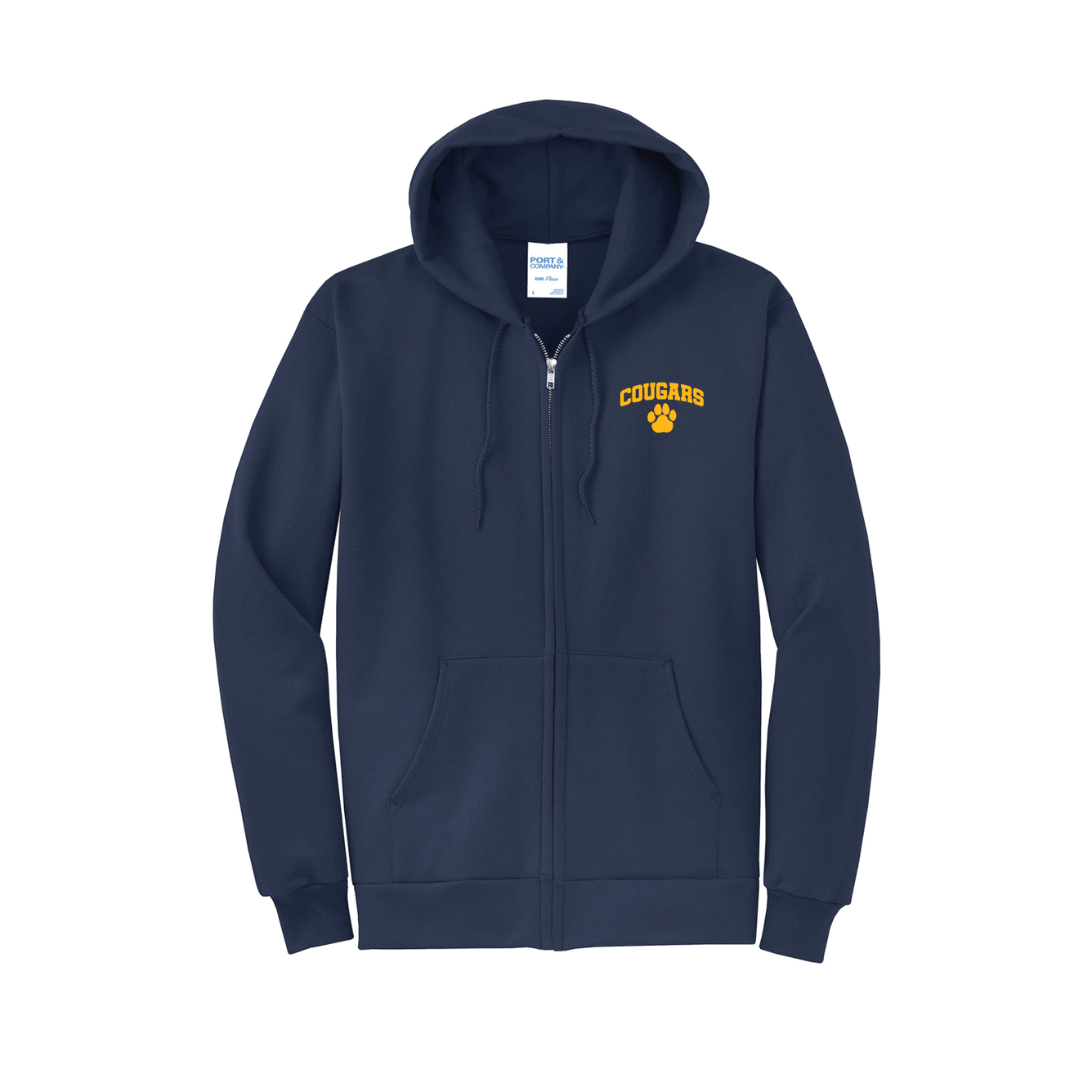 Killingworth Elementary - Navy Core Fleece Full-Zip Hooded Sweatshirt