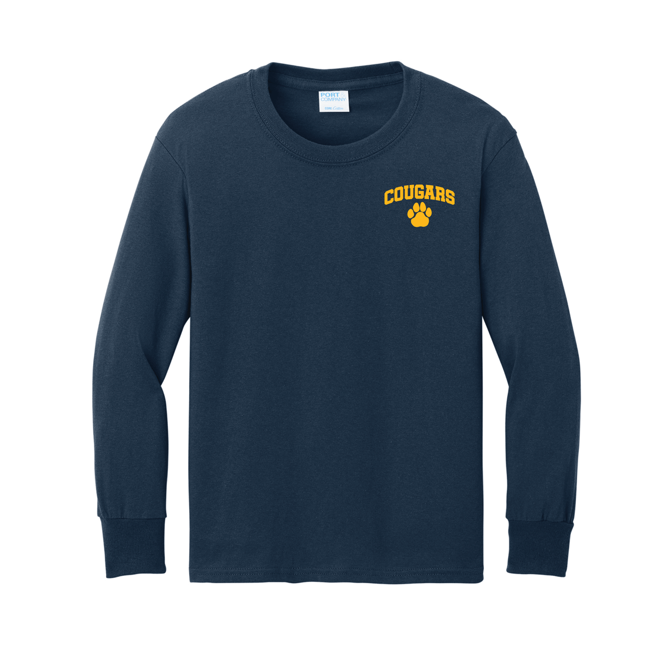 Killingworth Elementary - Navy Youth Long Sleeve Core Cotton Tee (Personalized)