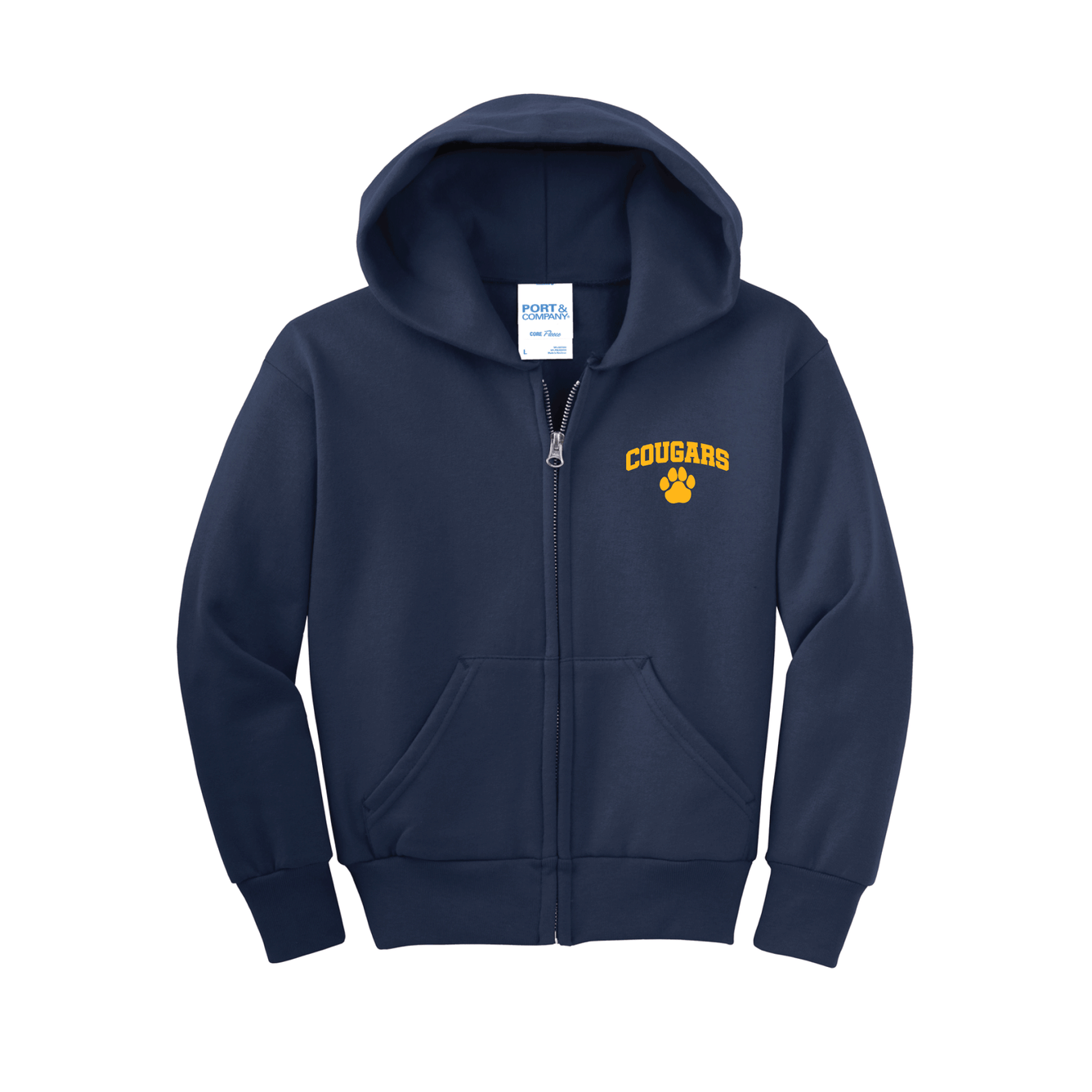 Killingworth Elementary - Navy Youth Core Fleece Full-Zip Hooded Sweatshirt