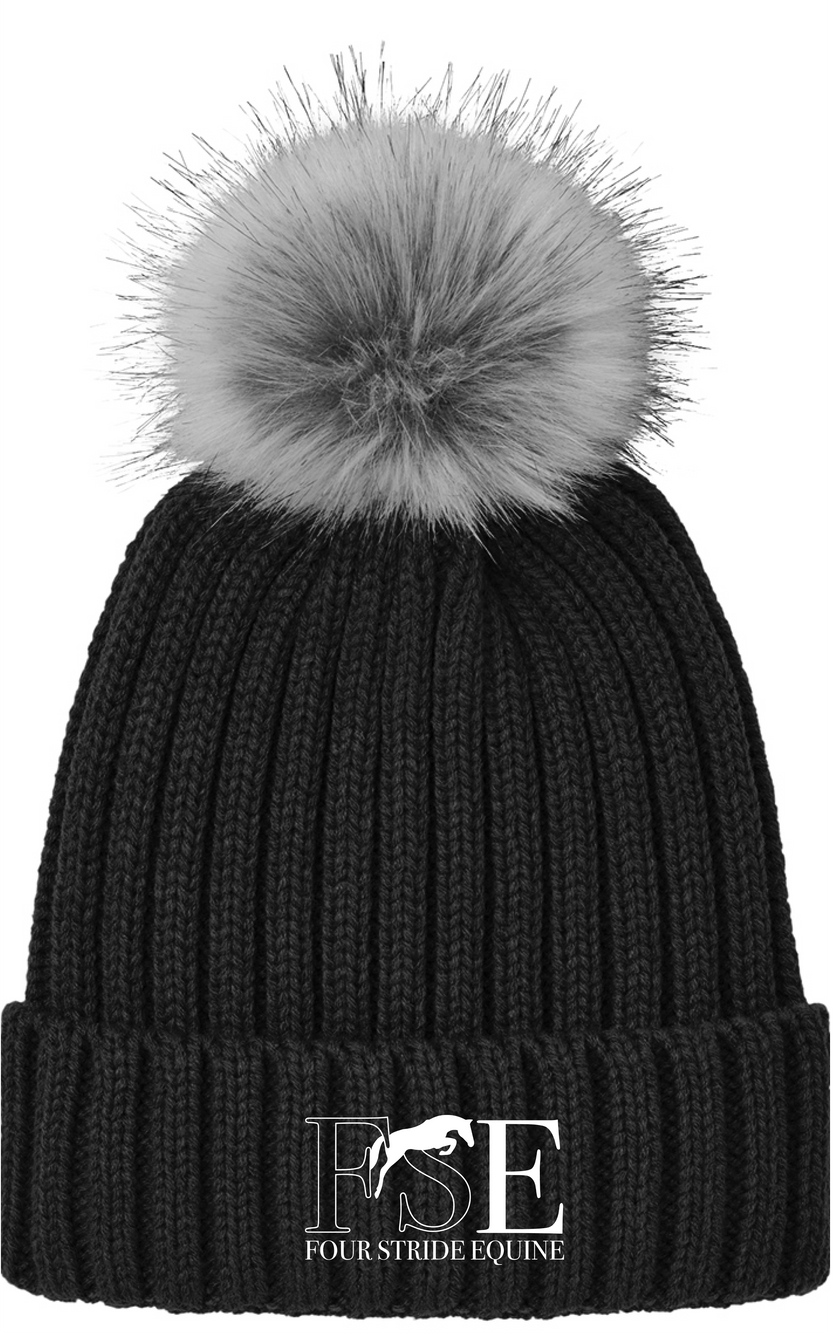 Four Stride Equine - Faux Fur Pom Beanie