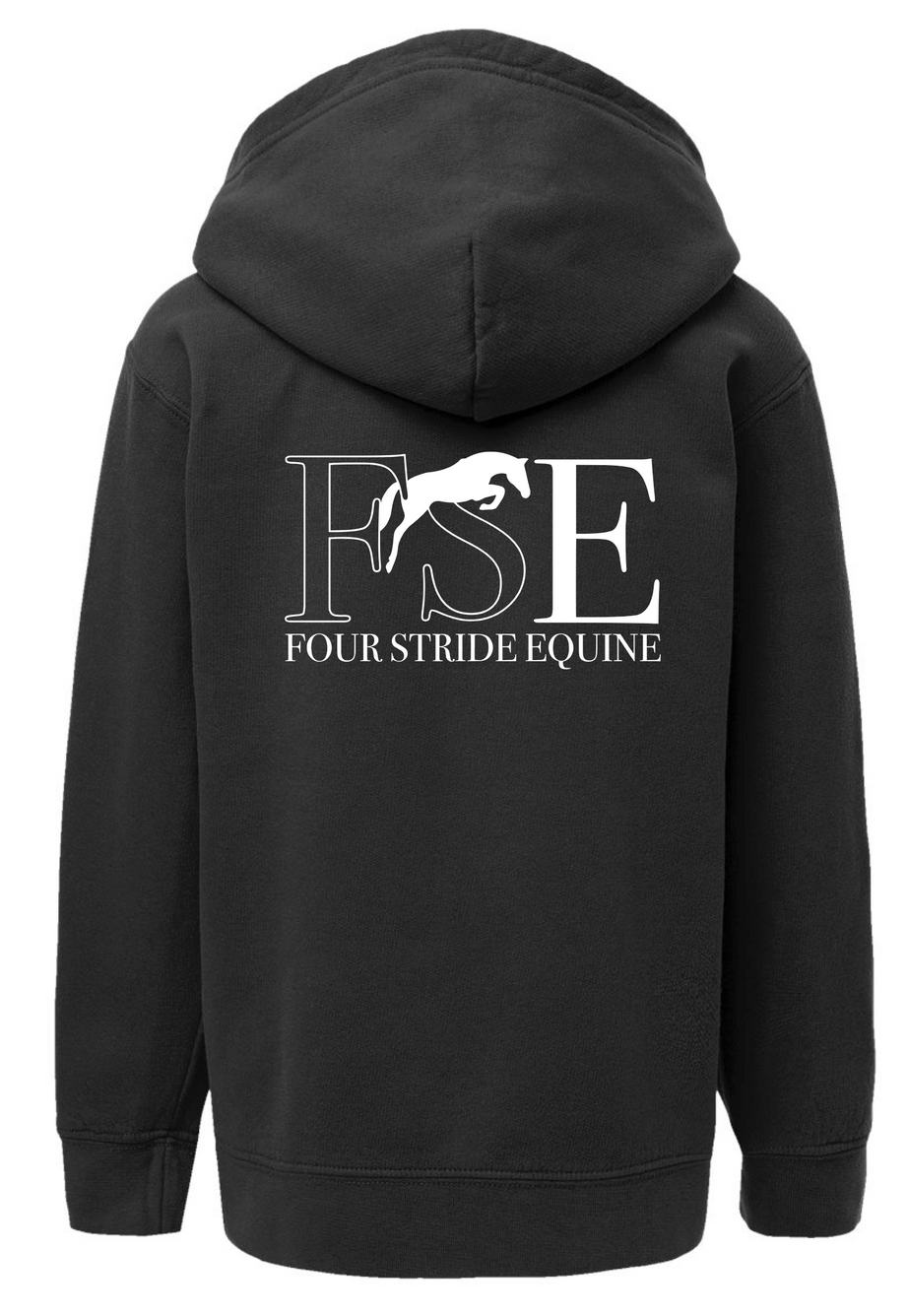 Four Stride Equine - Youth Lightweight Hooded Sweatshirt (Personalized)