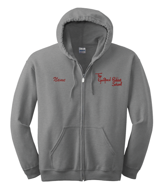 Guilford Riding School - Adult Full-Zip Hooded Sweatshirt (Personalized)