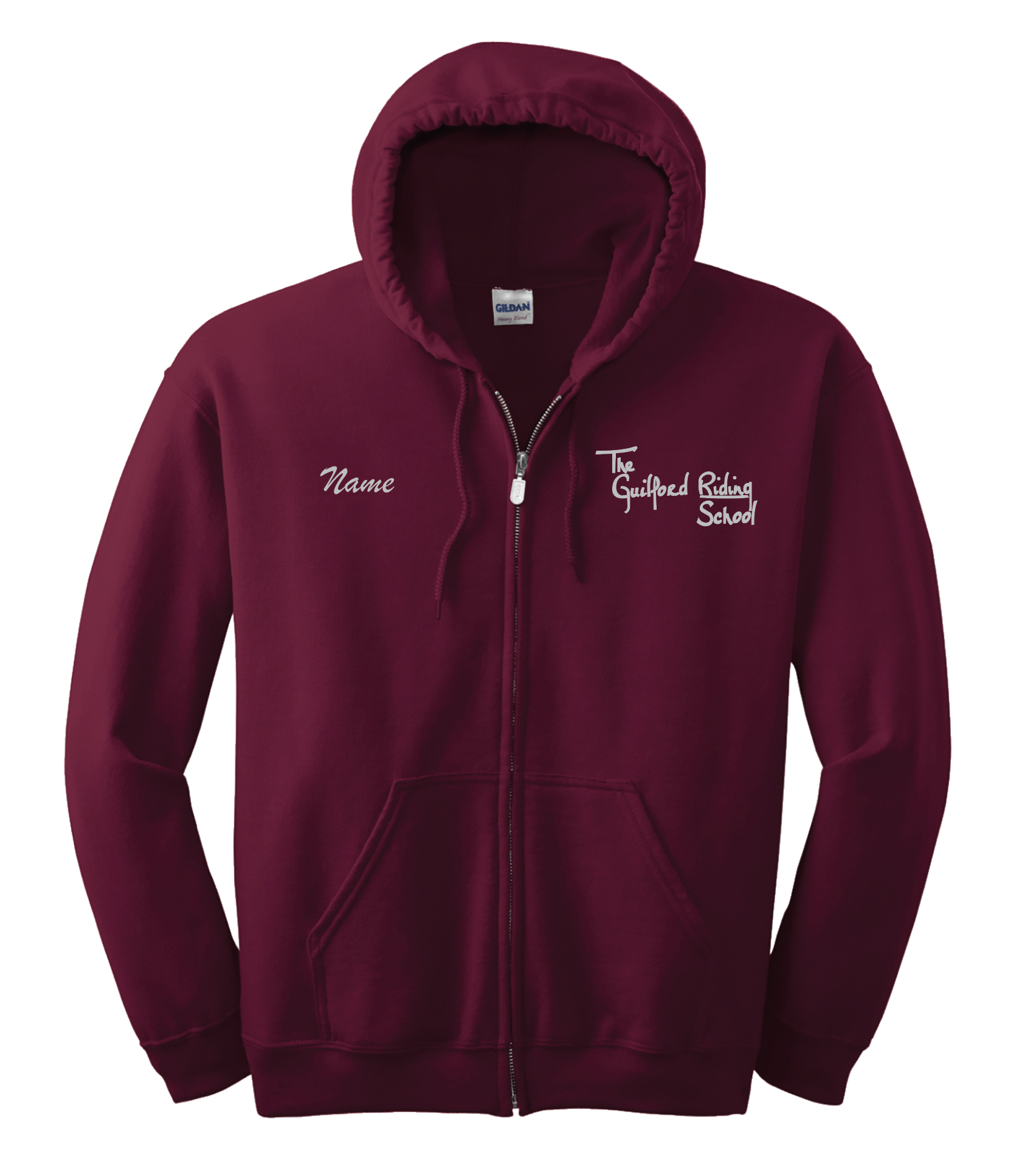 Guilford Riding School - Adult Full-Zip Hooded Sweatshirt (Personalized)