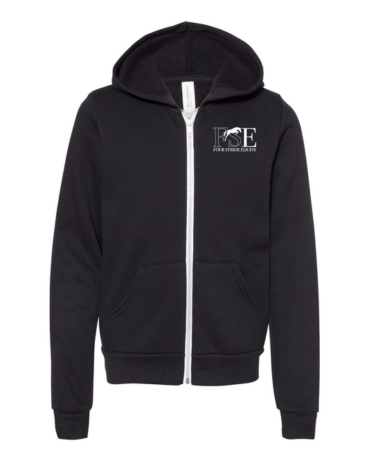 Four Stride Equine - Youth Sponge Fleece Full-Zip Hoodie